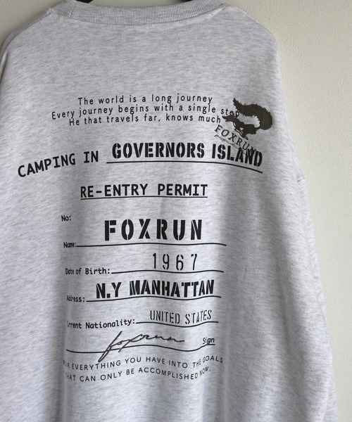 【セール】【FOXRUN/フォックスラン】 Back Graphics Fleece Sweatshirt（スウェット）｜COURO（コウロ）