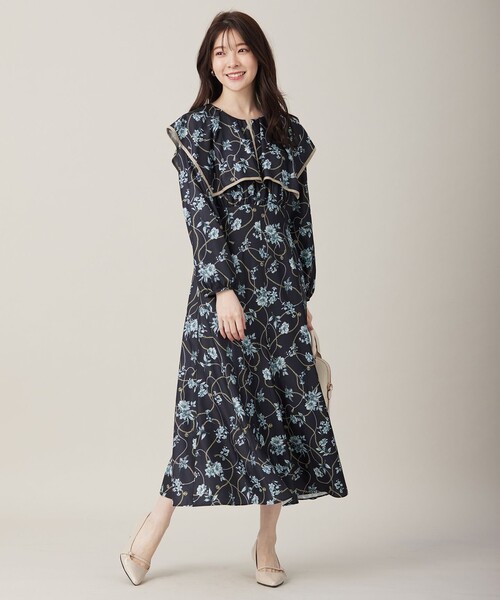 ANY SIS(エニィスィス)の「【洗える】スカーフデザインプリント ワンピース(ワンピース・レディース・アイボリー系4/ネイビー系4・1/2/3)」の6枚目の写真