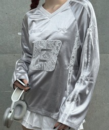 Lae（レイ）の「リボンレースユニフォームトップス（Tシャツ/カットソー）」