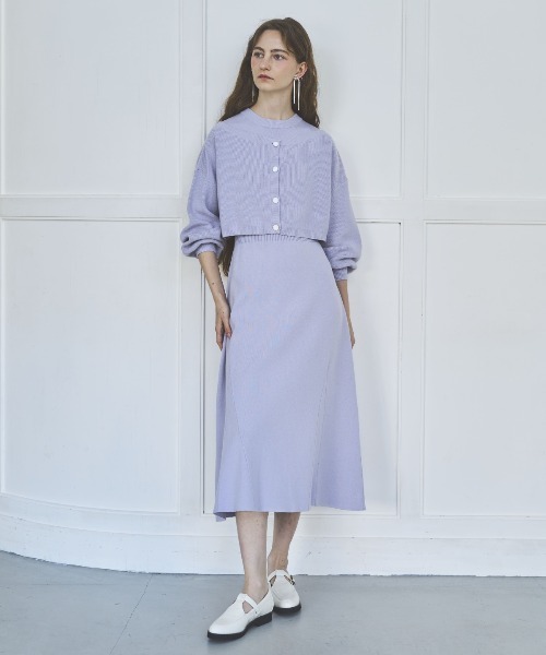 AND COUTURE（アンドクチュール）の「アンサンブルニットワンピース（ワンピース・レディース・ブラック/ベージュ/ラベンダー・FREE）」の22枚目の写真