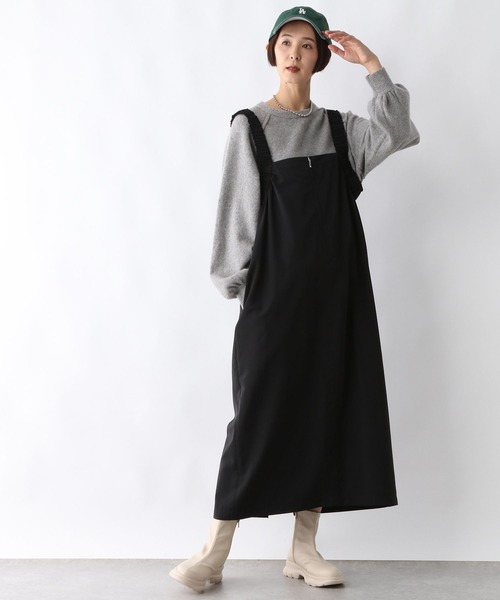 LEPSIM（レプシィム）の「2WAYシャーリングジャンパースカート　286099（ジャンパースカート・レディース・グリーン/ブラック/チャコールグレー/ブルー・FREE）」の9枚目の写真