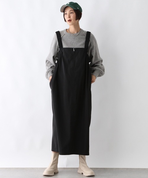 LEPSIM（レプシィム）の「2WAYシャーリングジャンパースカート　286099（ジャンパースカート・レディース・グリーン/ブラック/チャコールグレー/ブルー・FREE）」の10枚目の写真