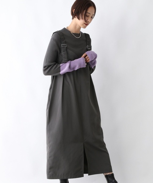 LEPSIM（レプシィム）の「2WAYシャーリングジャンパースカート　286099（ジャンパースカート・レディース・グリーン/ブラック/チャコールグレー/ブルー・FREE）」の13枚目の写真