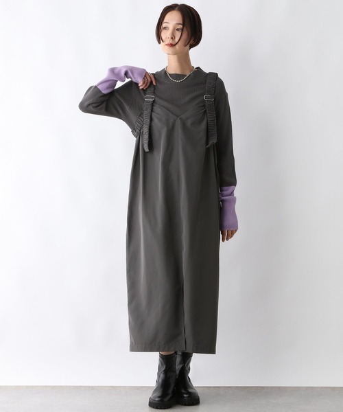 LEPSIM（レプシィム）の「2WAYシャーリングジャンパースカート　286099（ジャンパースカート・レディース・グリーン/ブラック/チャコールグレー/ブルー・FREE）」の14枚目の写真