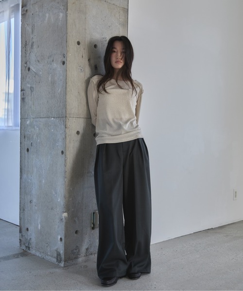 feepur（フェピュール）の「リラックスタックパンツ（スラックス・レディース・チャコールグレー/ベージュ/ブラック・SMALL/MEDIUM）」の19枚目の写真