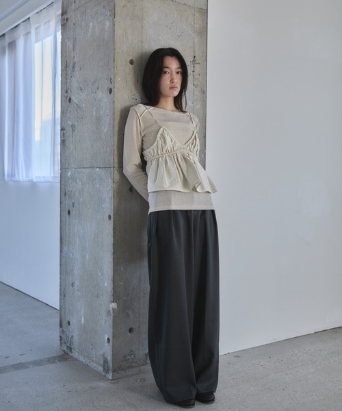 feepur（フェピュール）の「リラックスタックパンツ（スラックス・レディース・チャコールグレー/ベージュ/ブラック・SMALL/MEDIUM）」の18枚目の写真