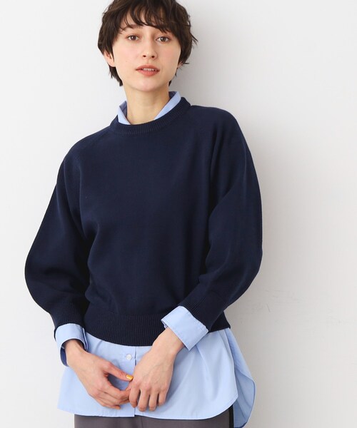 Dessin（デッサン）の「【洗える・4サイズ展開】バルーンスリーブニット（XS～L）（ニット/セーター・レディース・ネイビー/ネイビー系/ブルー/ホワイト系・00/03/02/01）」の3枚目の写真