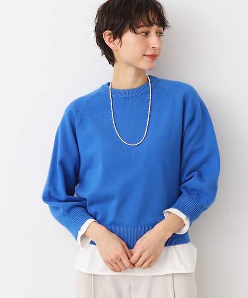 Dessin（デッサン）の「【洗える・4サイズ展開】バルーンスリーブニット（XS～L）（ニット/セーター・レディース・ネイビー/ネイビー系/ブルー/ホワイト系・00/03/02/01）」の22枚目の写真