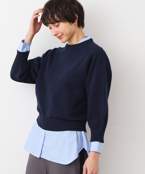 Dessin（デッサン）の「【洗える・4サイズ展開】バルーンスリーブニット（XS～L）（ニット/セーター・レディース・ネイビー/ネイビー系/ブルー/ホワイト系・00/03/02/01）」の18枚目の写真