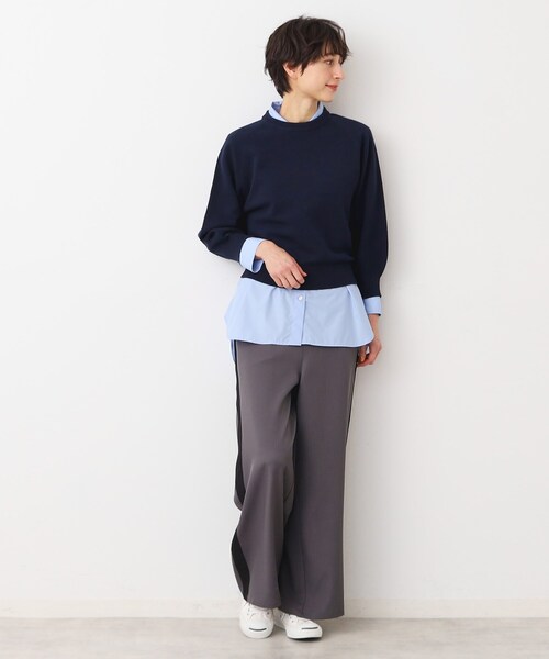 Dessin（デッサン）の「【洗える・4サイズ展開】バルーンスリーブニット（XS～L）（ニット/セーター・レディース・ネイビー/ネイビー系/ブルー/ホワイト系・00/03/02/01）」の17枚目の写真