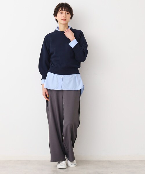 Dessin（デッサン）の「【洗える・4サイズ展開】バルーンスリーブニット（XS～L）（ニット/セーター・レディース・ネイビー/ネイビー系/ブルー/ホワイト系・00/03/02/01）」の16枚目の写真