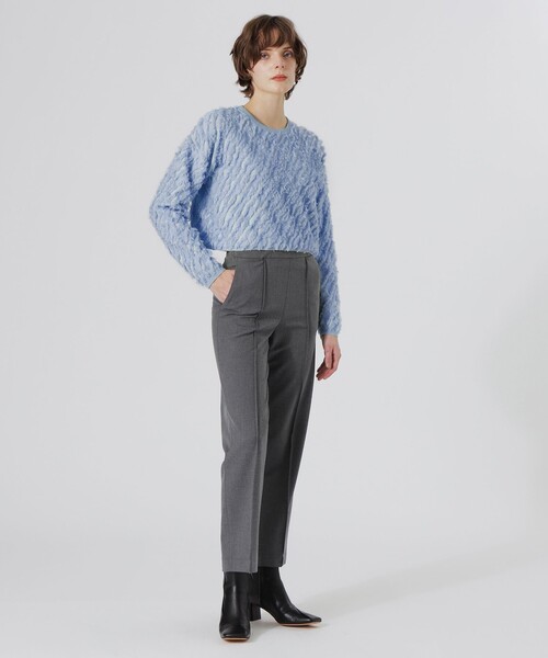 LOVELESS（ラブレス）の「カットジャガードプルオーバー（Tシャツ/カットソー・レディース・ブルー系その他2/オフホワイト/グレー/ライトグリーン・36）」の7枚目の写真