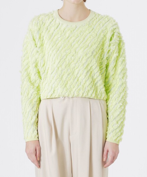 LOVELESS（ラブレス）の「カットジャガードプルオーバー（Tシャツ/カットソー・レディース・ブルー系その他2/オフホワイト/グレー/ライトグリーン・36）」の10枚目の写真