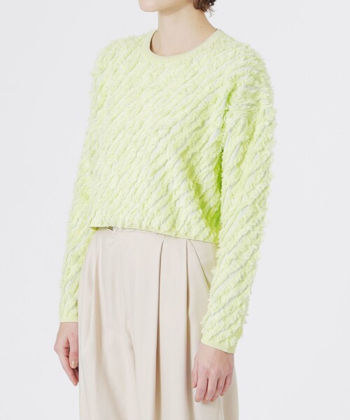 LOVELESS（ラブレス）の「カットジャガードプルオーバー（Tシャツ/カットソー・レディース・ブルー系その他2/オフホワイト/グレー/ライトグリーン・36）」の11枚目の写真