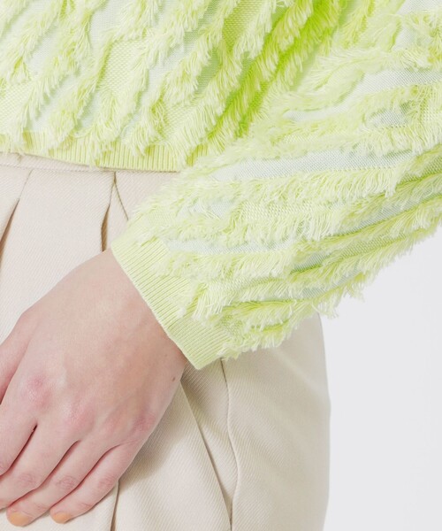 LOVELESS（ラブレス）の「カットジャガードプルオーバー（Tシャツ/カットソー・レディース・ブルー系その他2/オフホワイト/グレー/ライトグリーン・36）」の13枚目の写真