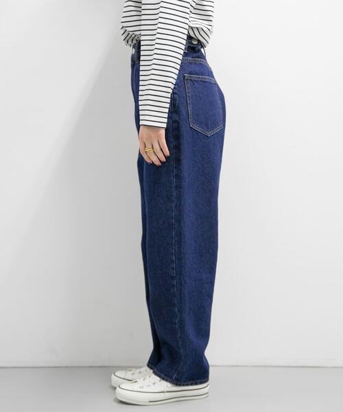 FORK&SPOON（フォークアンドスプーン）の「FORK&SPOON　JFデニムルーズテーパードパンツ（デニムパンツ・レディース・ワンウォッシュ/ライトインディゴブルー・1/2）」の3枚目の写真