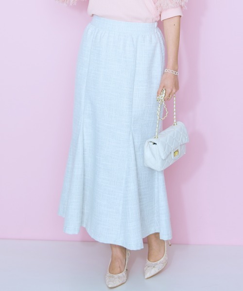 marun（マルン）の「＜大きいサイズ＞サマーツイードマーメイドスカート marun（スカート・レディース・ブラック系/ホワイト系・L/LL/3L/4L/5L）」の16枚目の写真