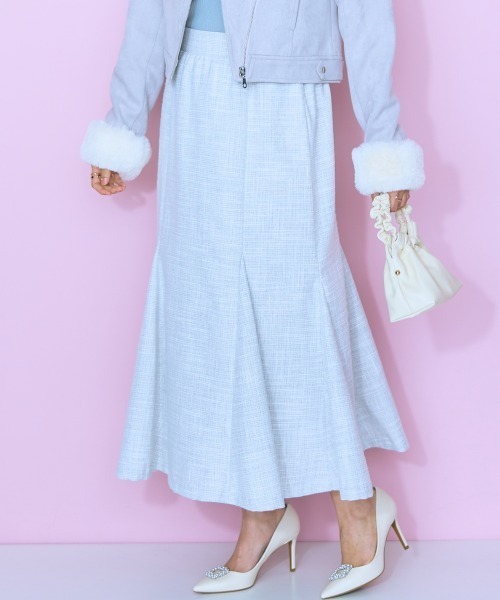 marun（マルン）の「＜大きいサイズ＞サマーツイードマーメイドスカート marun（スカート・レディース・ブラック系/ホワイト系・L/LL/3L/4L/5L）」の18枚目の写真