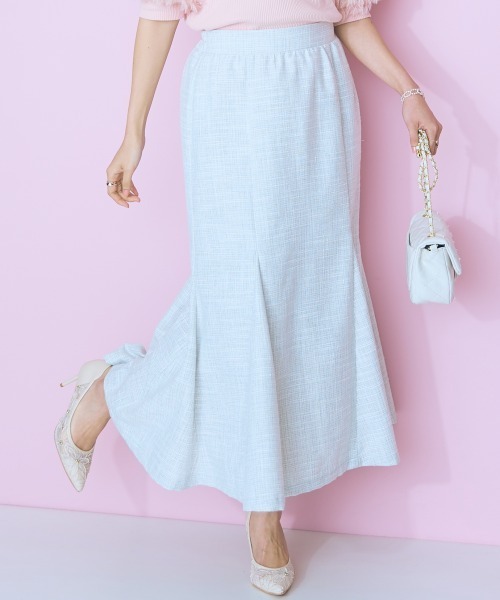 marun（マルン）の「＜大きいサイズ＞サマーツイードマーメイドスカート marun（スカート・レディース・ブラック系/ホワイト系・L/LL/3L/4L/5L）」の17枚目の写真