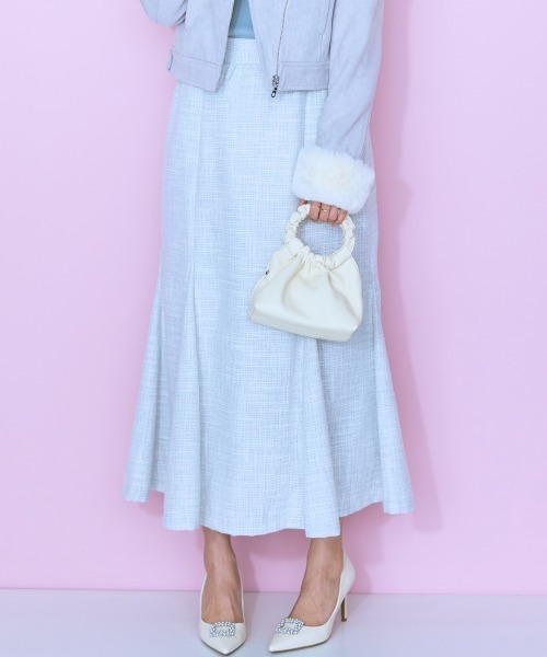 marun（マルン）の「＜大きいサイズ＞サマーツイードマーメイドスカート marun（スカート・レディース・ブラック系/ホワイト系・L/LL/3L/4L/5L）」の22枚目の写真