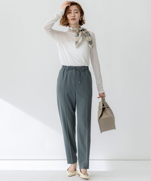 23区 S(ニジュウサンクチイサイサイズ)の「【Oggi5月号掲載/洗える】シアー レイヤード TEE(Tシャツ/カットソー・レディース・ベージュ系/ブラック系/ライトイエロー系/サックスブルー系/ホワイト系・32)」の15枚目の写真