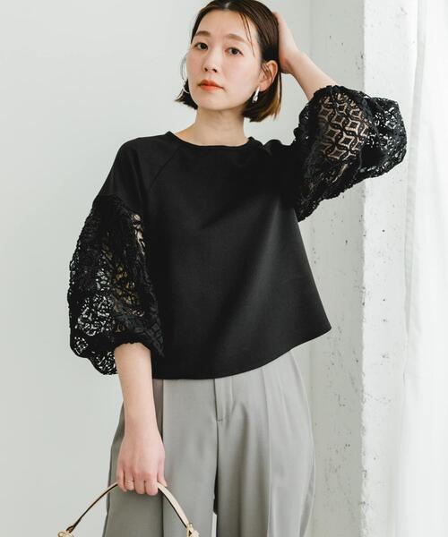 F by ROSSO(エフバイロッソ)の「F by ROSSO コードレースドッキングブラウス(シャツ/ブラウス・レディース・オフホワイト/ブラック・FREE)」の11枚目の写真