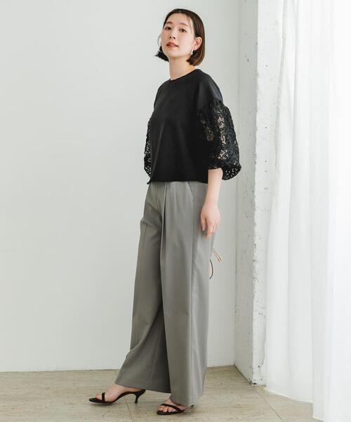 F by ROSSO(エフバイロッソ)の「F by ROSSO コードレースドッキングブラウス(シャツ/ブラウス・レディース・オフホワイト/ブラック・FREE)」の13枚目の写真