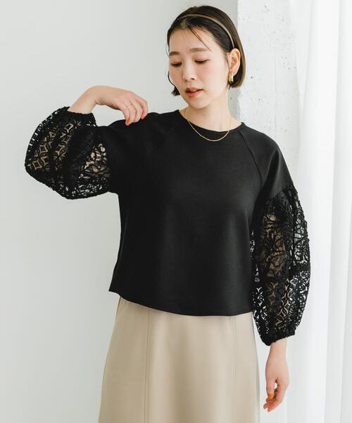 F by ROSSO(エフバイロッソ)の「F by ROSSO コードレースドッキングブラウス(シャツ/ブラウス・レディース・オフホワイト/ブラック・FREE)」の14枚目の写真