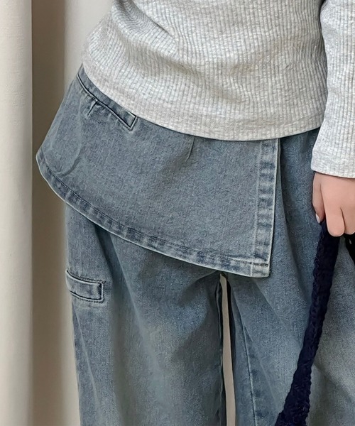 aimoha（アイモハ）の「【aimoha-KIDS-】アシンメトリーデニムパンツ（デニムパンツ・キッズ・ブルー・110/120/130/140/150/160）」の7枚目の写真