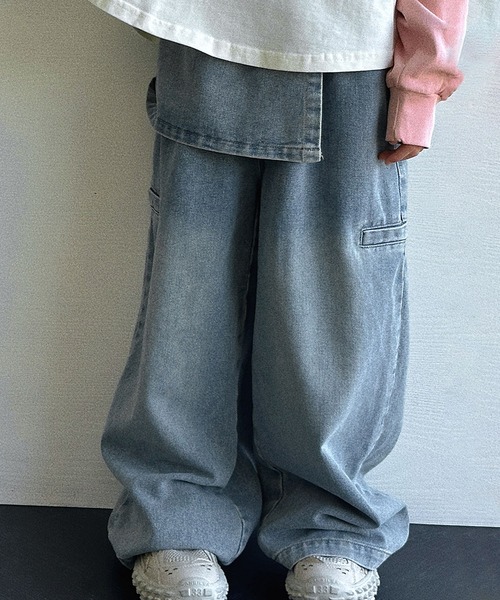 aimoha（アイモハ）の「【aimoha-KIDS-】アシンメトリーデニムパンツ（デニムパンツ・キッズ・ブルー・110/120/130/140/150/160）」の8枚目の写真