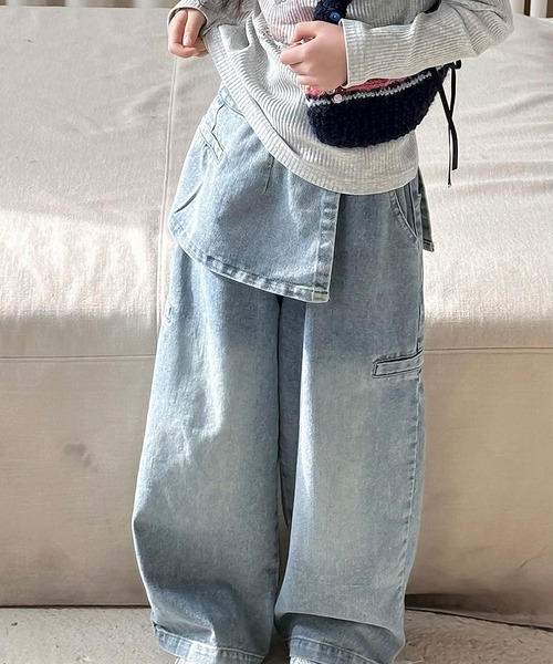 aimoha（アイモハ）の「【aimoha-KIDS-】アシンメトリーデニムパンツ（デニムパンツ・キッズ・ブルー・110/120/130/140/150/160）」の10枚目の写真