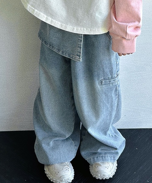 aimoha（アイモハ）の「【aimoha-KIDS-】アシンメトリーデニムパンツ（デニムパンツ・キッズ・ブルー・110/120/130/140/150/160）」の11枚目の写真