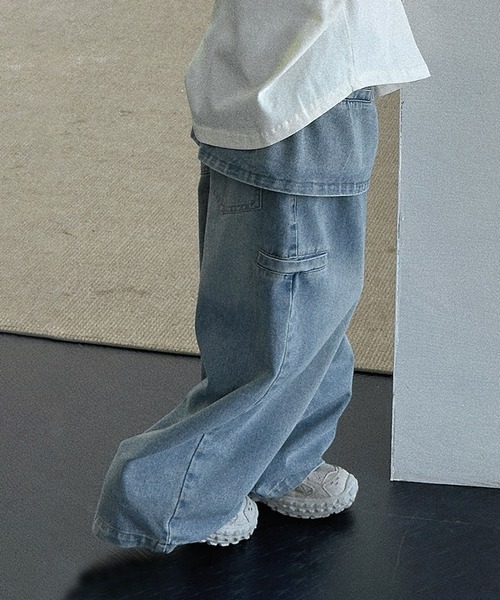 aimoha（アイモハ）の「【aimoha-KIDS-】アシンメトリーデニムパンツ（デニムパンツ・キッズ・ブルー・110/120/130/140/150/160）」の12枚目の写真