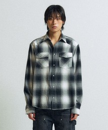 ブラウス シャツ 「UNISEX」SLOW ACID／サマーライトチェックシャツ レディース メンズ SLOWACID ブラウス シャツ 「UNISEX」SLOW ACID／サマーライト