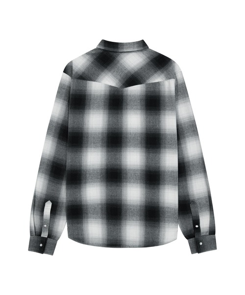 SLOWACID（スローアシッド）の「【UNISEX】SLOW ACID／オンブレチェックシャツ（シャツ/ブラウス・レディース・ボルドー/ブラック・MEDIUM/LARGE）」の8枚目の写真