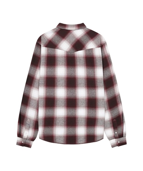 SLOWACID（スローアシッド）の「【UNISEX】SLOW ACID／オンブレチェックシャツ（シャツ/ブラウス・レディース・ボルドー/ブラック・MEDIUM/LARGE）」の14枚目の写真