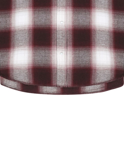 SLOWACID（スローアシッド）の「【UNISEX】SLOW ACID／オンブレチェックシャツ（シャツ/ブラウス・レディース・ボルドー/ブラック・MEDIUM/LARGE）」の18枚目の写真