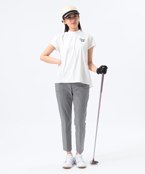BEAMS GOLF(ビームスゴルフ)の「ORANGE LABEL / 切り替え ギャザーモックネックシャツ(Tシャツ/カットソー・レディース・ブラック/ホワイト・MEDIUM/LARGE/SMALL)」の21枚目の写真