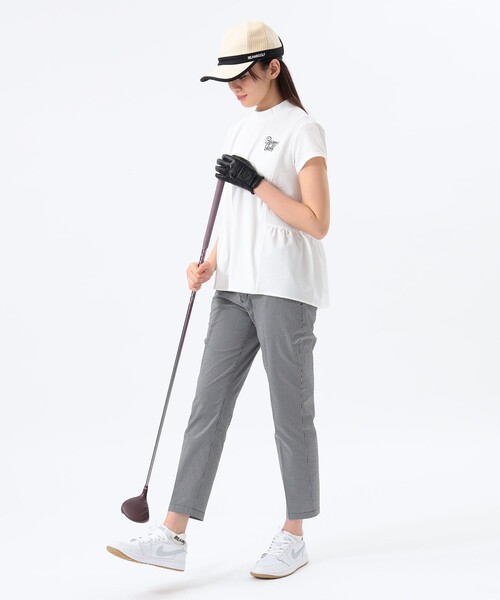 BEAMS GOLF(ビームスゴルフ)の「ORANGE LABEL / 切り替え ギャザーモックネックシャツ(Tシャツ/カットソー・レディース・ブラック/ホワイト・MEDIUM/LARGE/SMALL)」の22枚目の写真