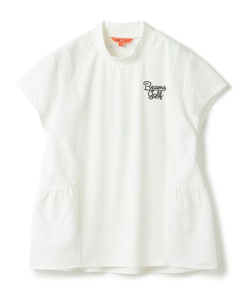 BEAMS GOLF(ビームスゴルフ)の「ORANGE LABEL / 切り替え ギャザーモックネックシャツ(Tシャツ/カットソー・レディース・ブラック/ホワイト・MEDIUM/LARGE/SMALL)」の3枚目の写真