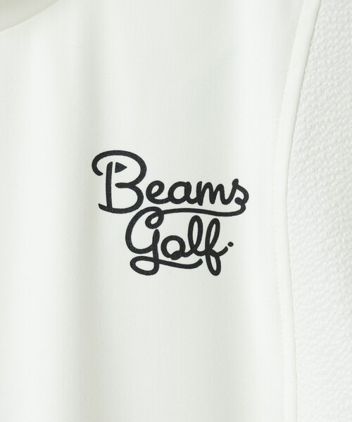 BEAMS GOLF(ビームスゴルフ)の「ORANGE LABEL / 切り替え ギャザーモックネックシャツ(Tシャツ/カットソー・レディース・ブラック/ホワイト・MEDIUM/LARGE/SMALL)」の4枚目の写真