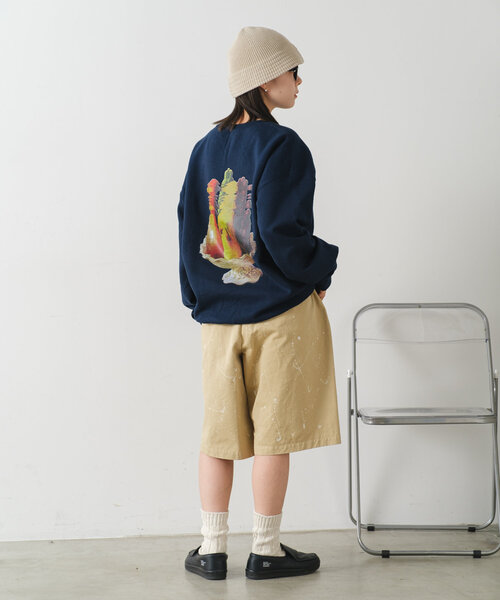 WHIMSIC（ウィムジック）の「【UNISEX】プリントロゴスウェット”LOOPY FRUITS”（スウェット・メンズ・グレー/ネイビー・FREE）」の9枚目の写真