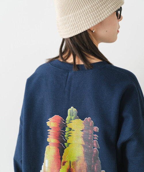 WHIMSIC（ウィムジック）の「【UNISEX】プリントロゴスウェット”LOOPY FRUITS”（スウェット・メンズ・グレー/ネイビー・FREE）」の14枚目の写真