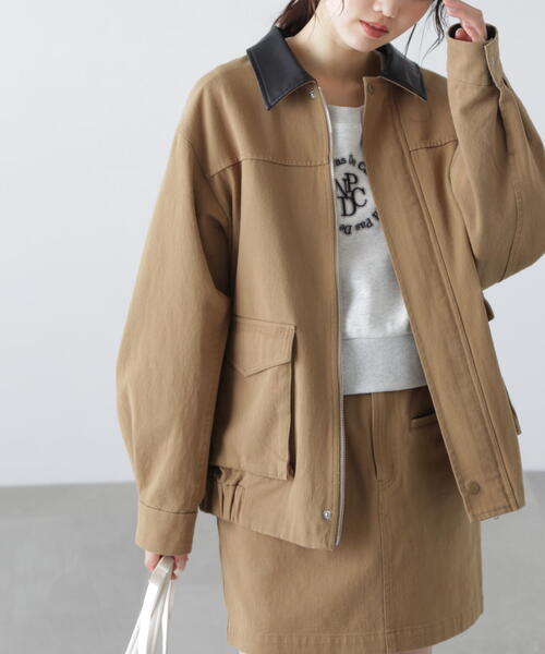 FREE'S MART（フリーズマート）の「◆〈セットアップ対応〉ウォッシュドワークジャケット（その他アウター・レディース・ホワイト/ベージュ・MEDIUM/SMALL）」の2枚目の写真