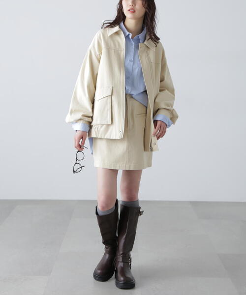 FREE'S MART（フリーズマート）の「◆〈セットアップ対応〉ウォッシュドワークジャケット（その他アウター・レディース・ホワイト/ベージュ・MEDIUM/SMALL）」の8枚目の写真