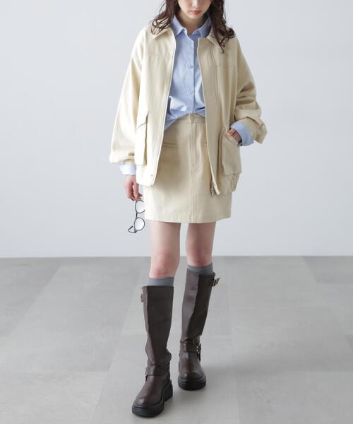 FREE'S MART（フリーズマート）の「◆〈セットアップ対応〉ウォッシュドワークジャケット（その他アウター・レディース・ホワイト/ベージュ・MEDIUM/SMALL）」の9枚目の写真