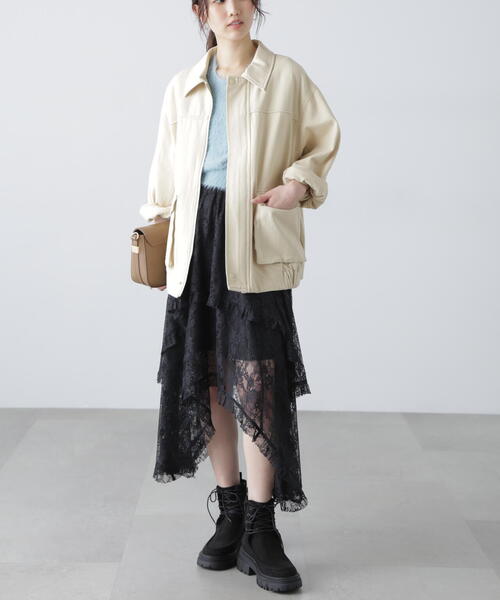 FREE'S MART（フリーズマート）の「◆〈セットアップ対応〉ウォッシュドワークジャケット（その他アウター・レディース・ホワイト/ベージュ・MEDIUM/SMALL）」の12枚目の写真