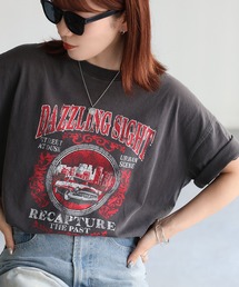 Riberry | カレッジロゴヴィンテージライクピグメントTシャツ(Tシャツ/カットソー)