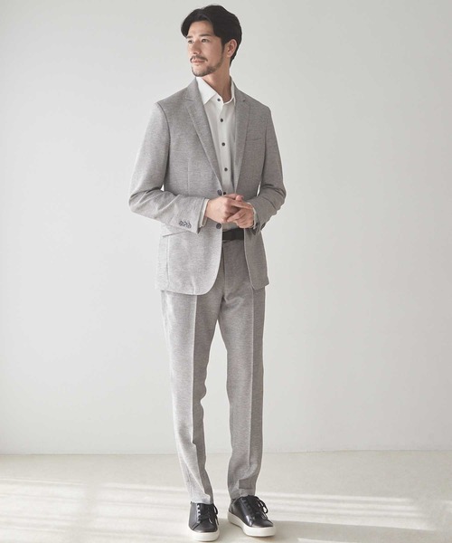 UNION STATION（ユニオンステーション）の「【セットアップ対応可】カラミ織り サマースラックス（スラックス・メンズ・ライトグレー/ネイビー・M/S/L/LL）」の6枚目の写真