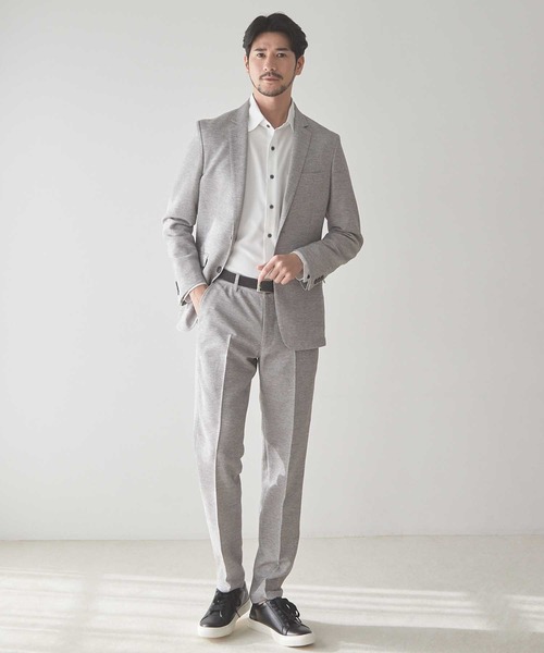 UNION STATION（ユニオンステーション）の「【セットアップ対応可】カラミ織り サマースラックス（スラックス・メンズ・ライトグレー/ネイビー・M/S/L/LL）」の7枚目の写真